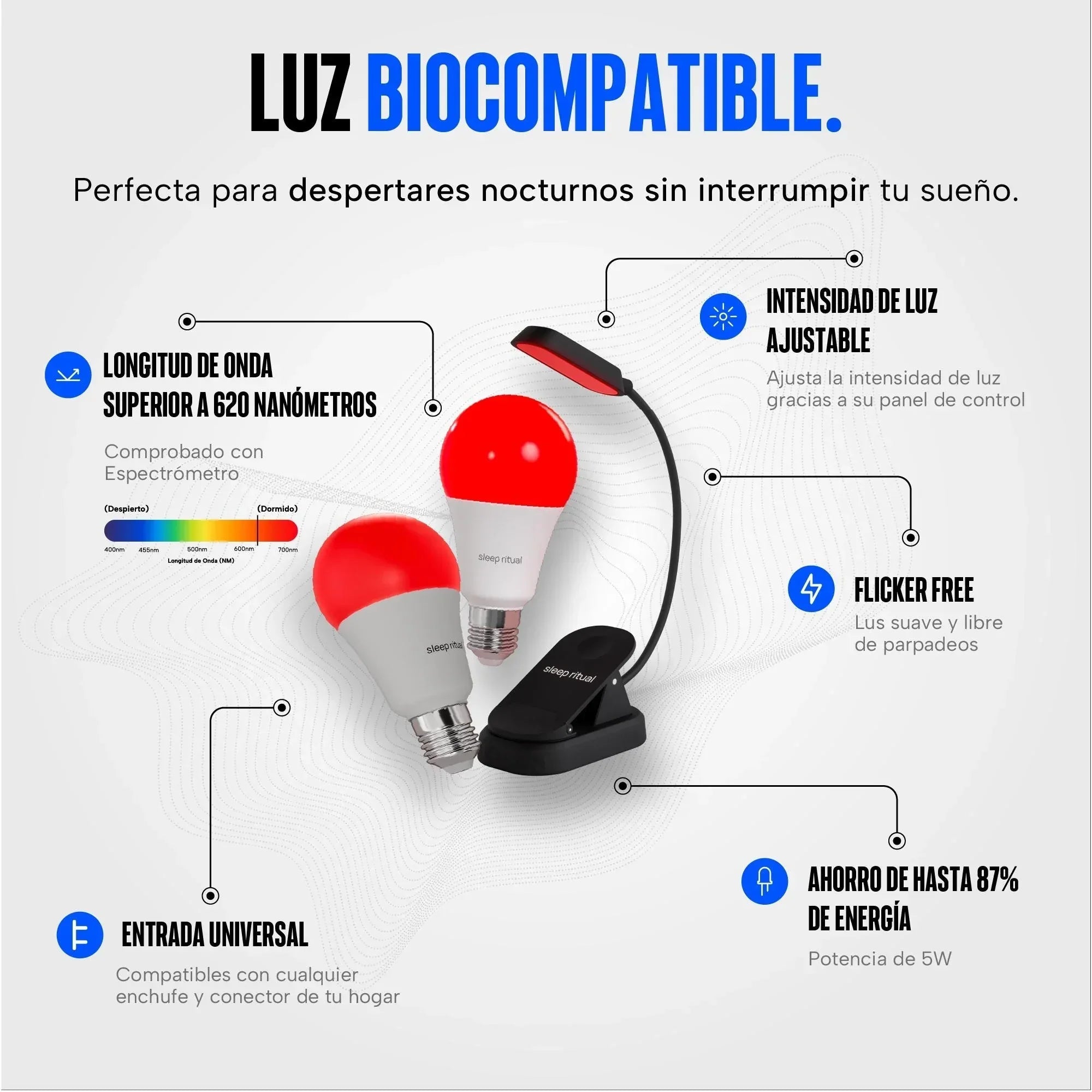 Kit para Recamara de Luz Roja 3 en 1