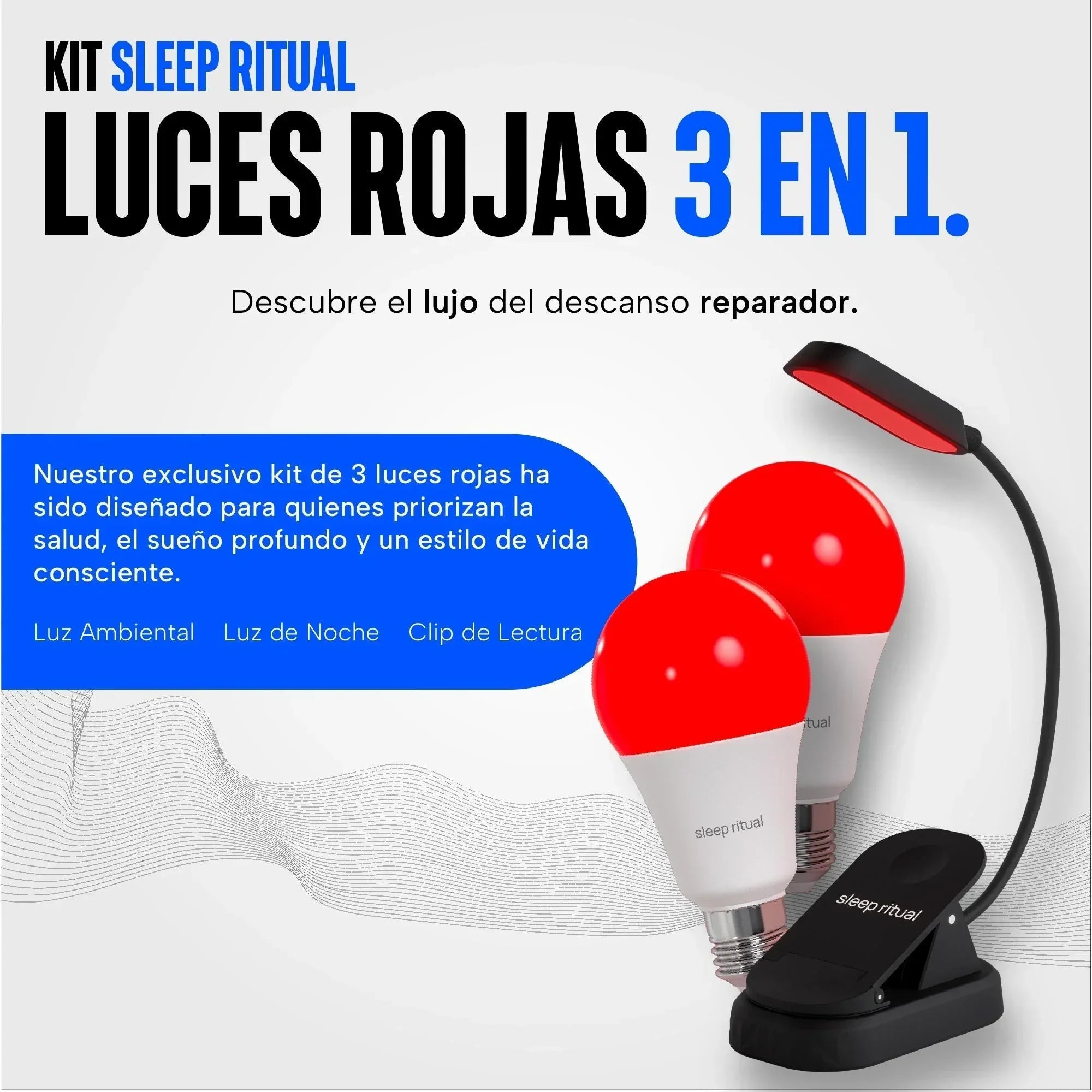 Kit para Recamara de Luz Roja 3 en 1