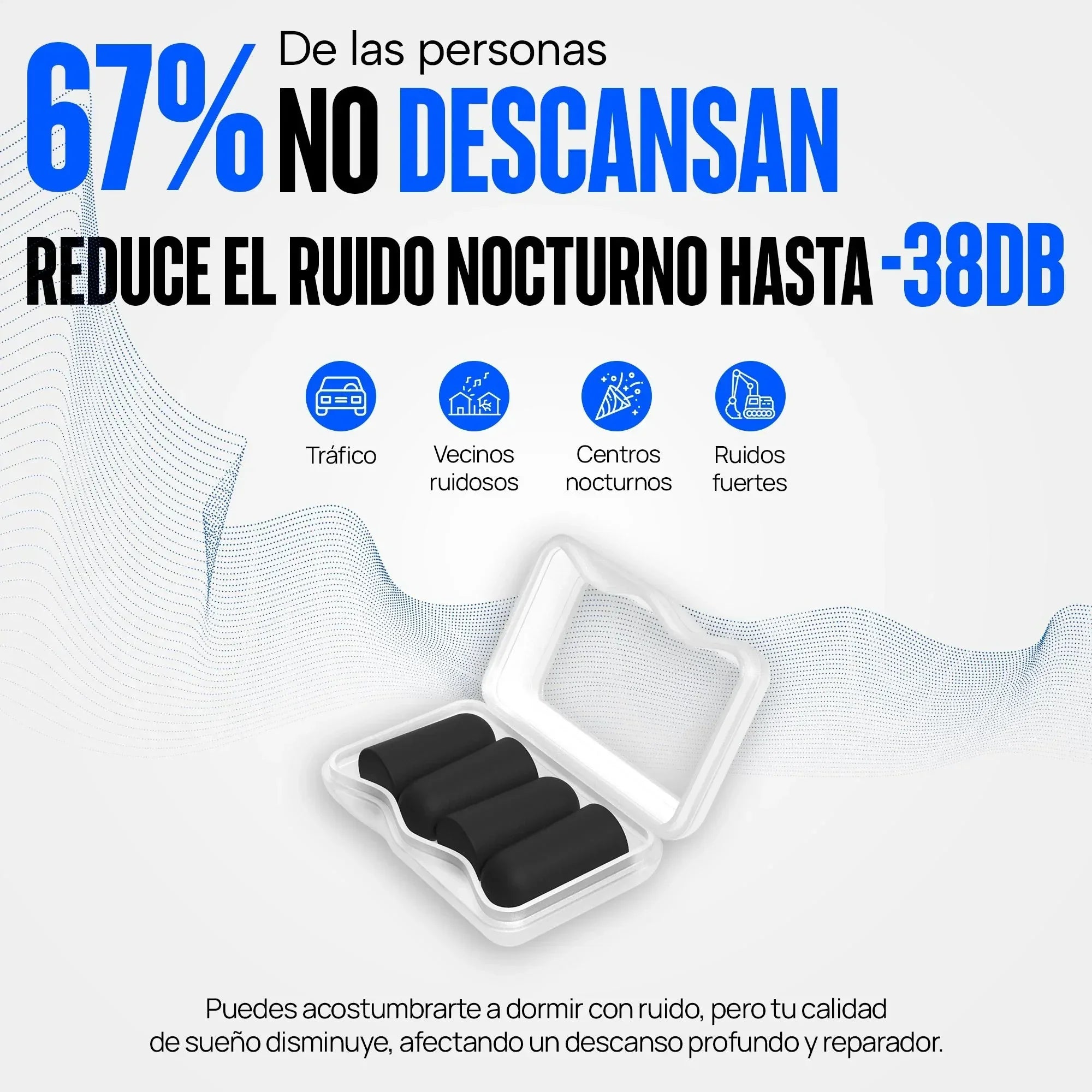 Tapones para oídos para dormir 60 pcs